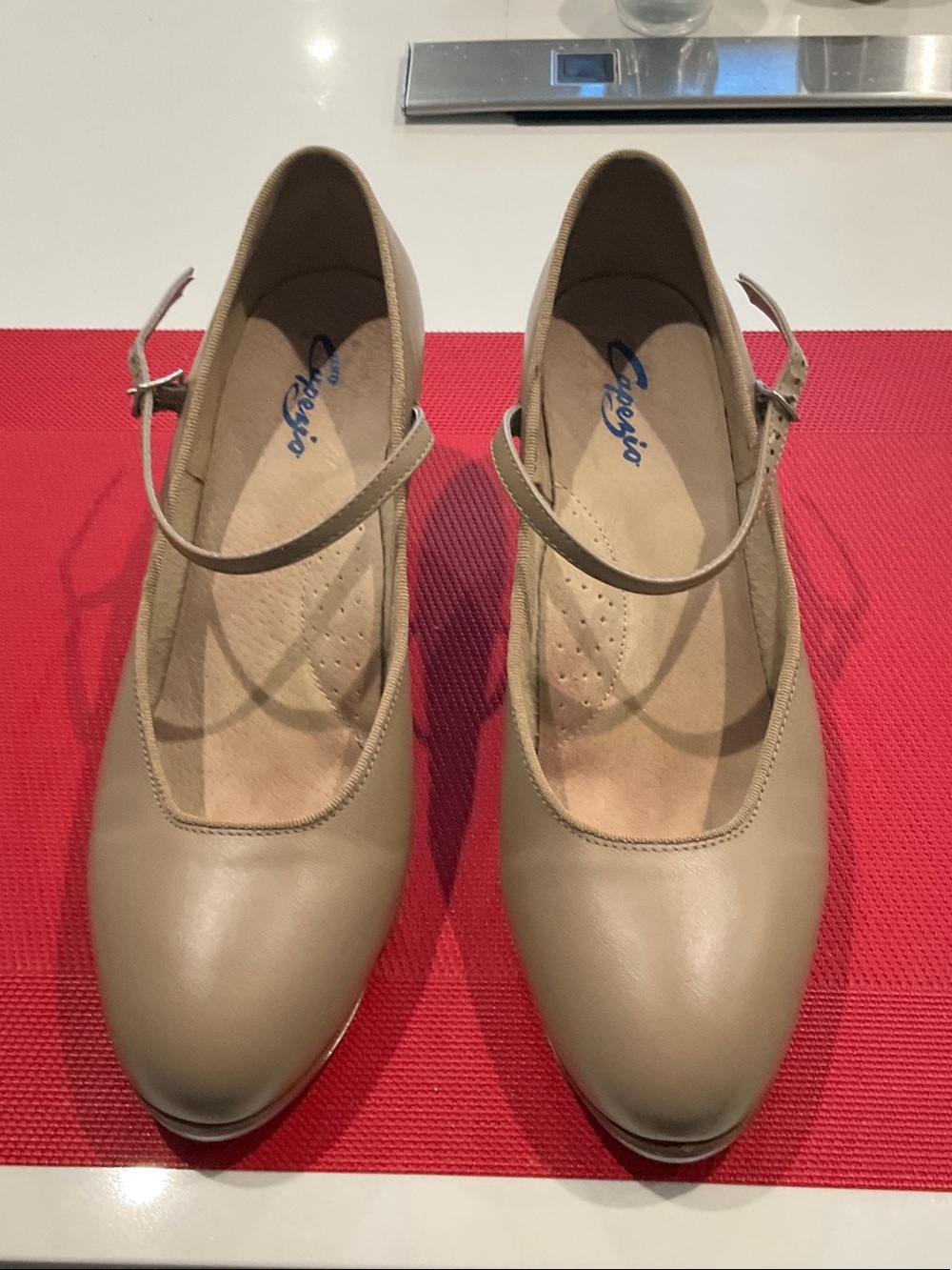Capezio Beige Mary Jane Heels with Ankle Strap